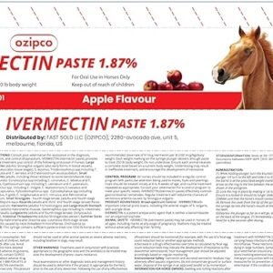Ivermectin Horse Paste 1.87% | Apple Flavor – 6.08g Syringe for Equine Use Only Up to 1250 LB (1 Pack) (Copy)